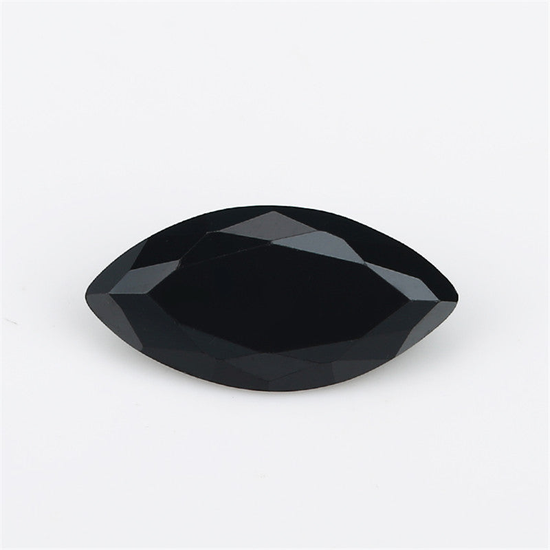 Size 3x6~8x16mm Marquise Cut Black Glass Stone Loose Synthetic Gemstone for Jewelry