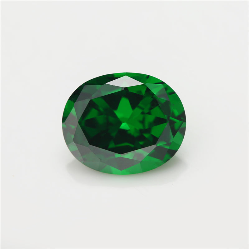 Size 3x5~10x12mm 5A Oval Cut Green CZ Stone Loose Cubic Zirconia Synthetic Gemstone for Jewelry