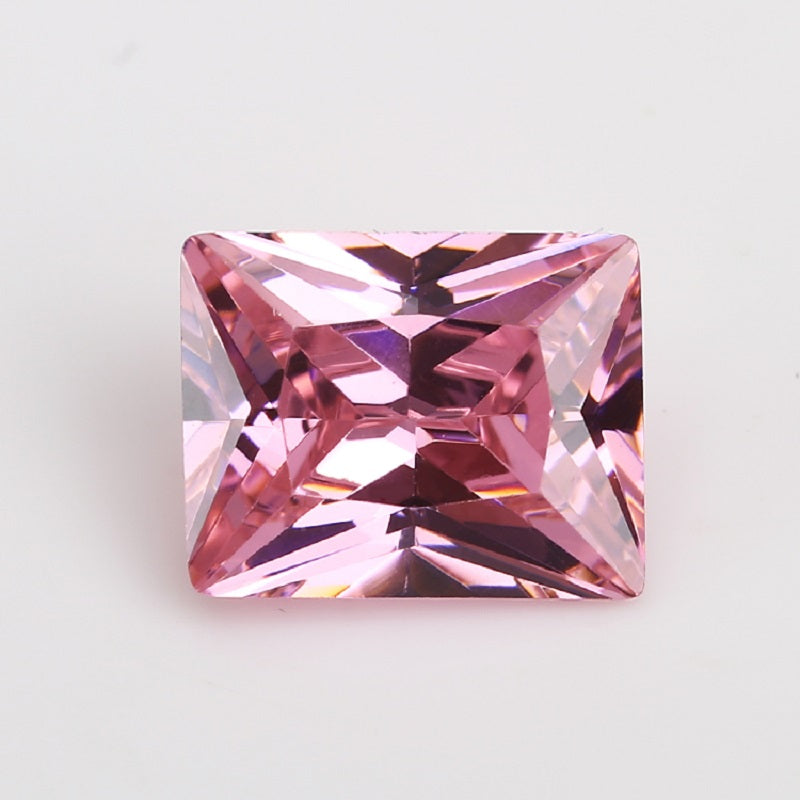 50pcs 3x5~10x12mm 5A Rectangle Cut Pink CZ Stone Loose Cubic Zirconia Synthetic Gemstone for Jewelry