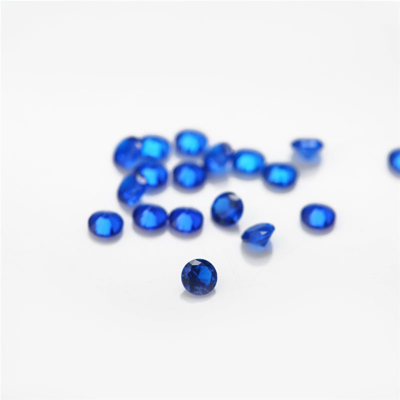 Size 1.0~3.0mm Round Cut 112# Color Blue Stone Loose Spinel Synthetic Gemstone for Jewelry