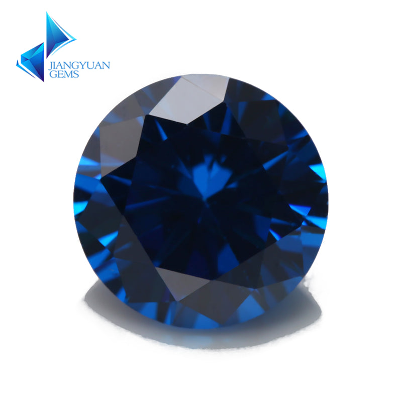 Size 1.0-10.0mm 5A Round Cut Blue CZ Stone Loose Cubic Zirconia Synthetic Gemstone for Jewelry