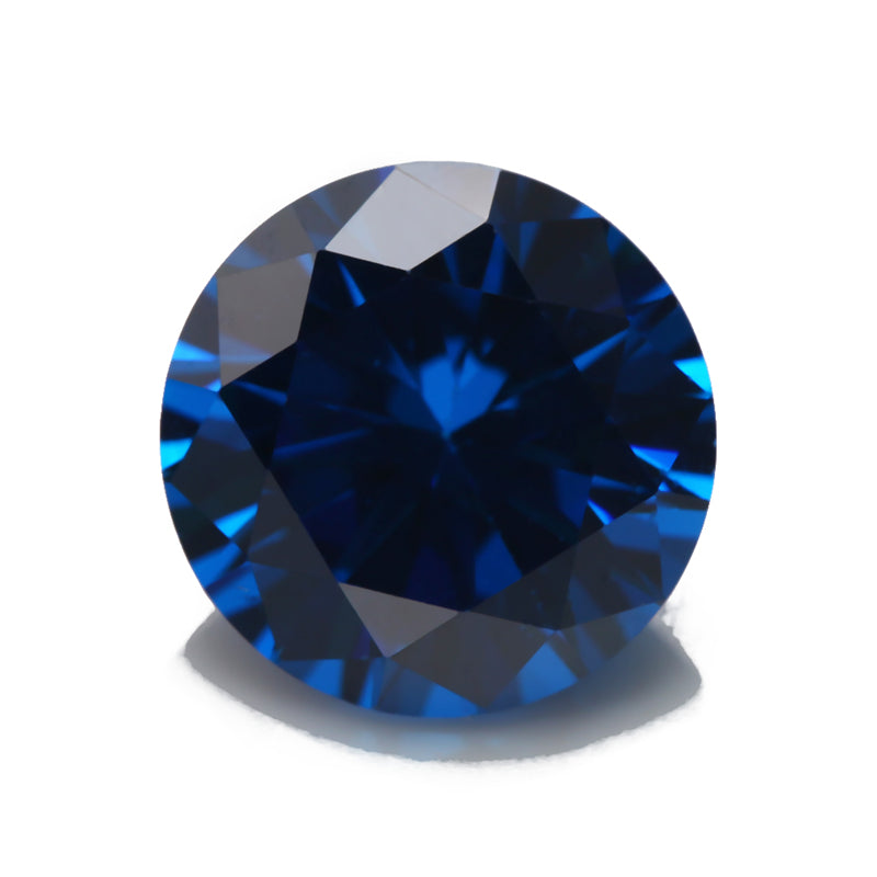 Size 1.0-10.0mm 5A Round Cut Blue CZ Stone Loose Cubic Zirconia Synthetic Gemstone for Jewelry