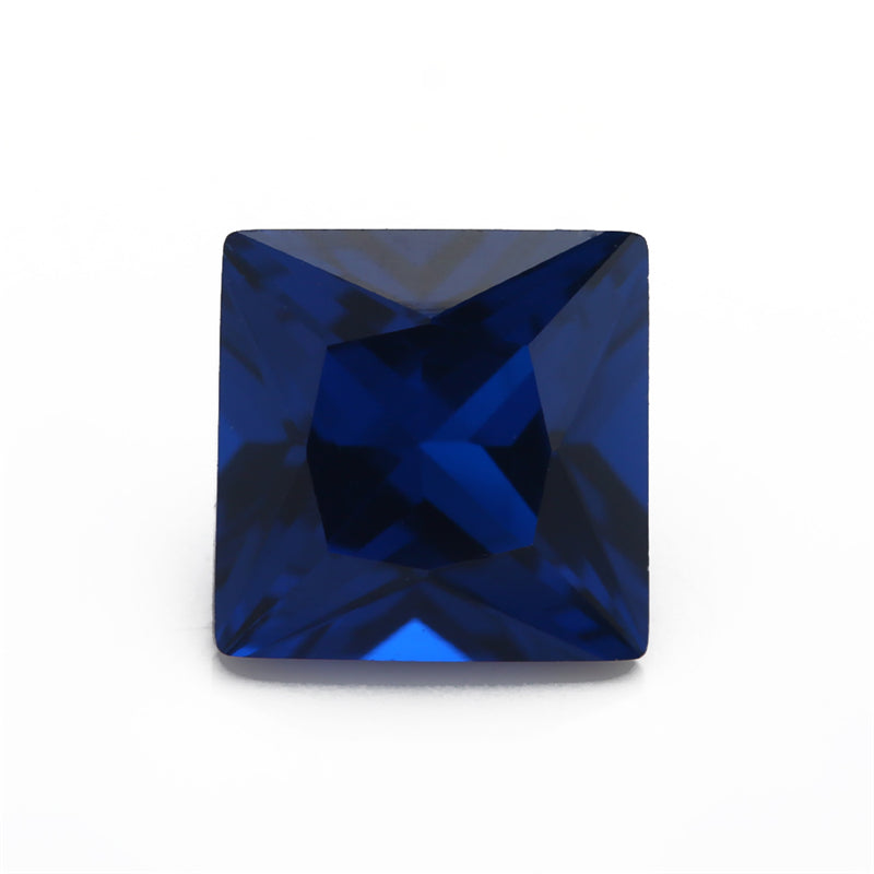 Size 3x3~10x10mm Square Princess Cut 113# Color Blue Stone Loose Spinel Synthetic Gemstone for Jewelry