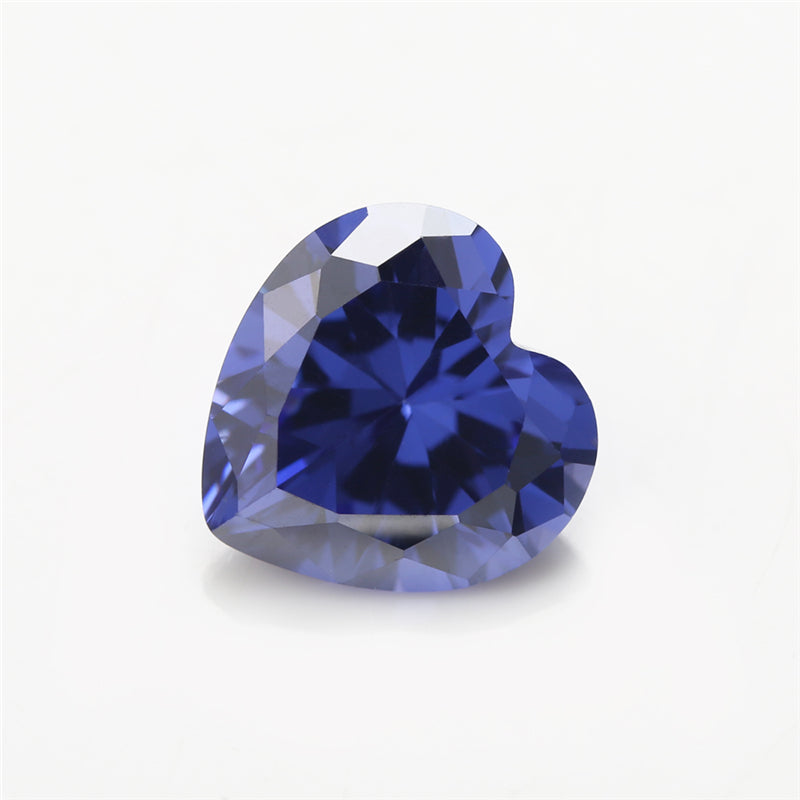 Size 3x3-10x10mm 5A Heart Cut Tanzanite Color CZ Stone Loose Cubic Zirconia Synthetic Gemstone for Jewelry