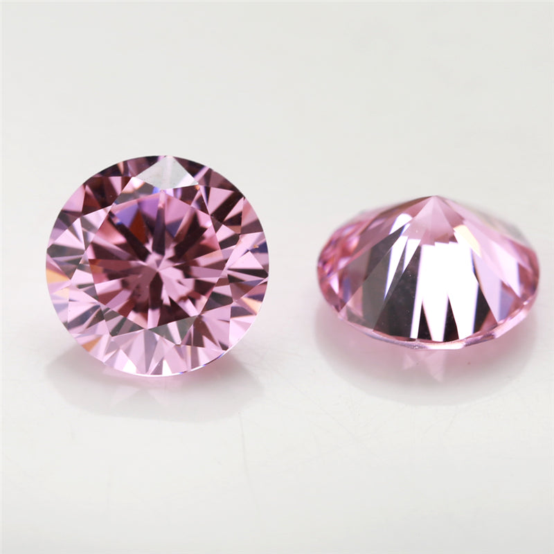 Size 0.8~12.0mm 5A Round Cut Pink CZ Stone Loose Cubic Zirconia Synthetic Gemstone for Jewelry