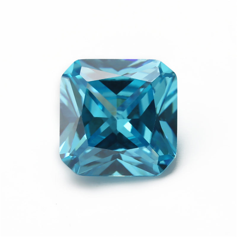 Size 3x3-10x10mm 5A Square Octangle Cut Sea Blue CZ Stone Loose Cubic Zirconia Synthetic Gemstone for Jewelry