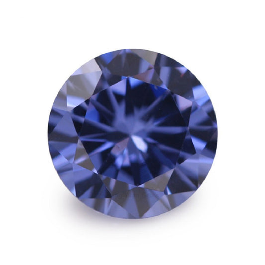 Size 1.0-10.0mm 5A Round Cut Tanzanite Color CZ Stone Loose Cubic Zirconia Synthetic Gemstone for Jewelry