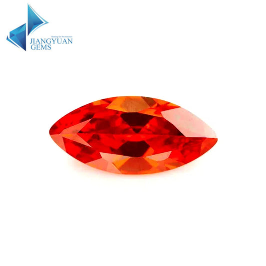 Size 1.5x3~10x20mm 5A Marquise Cut Orange CZ Stone Loose Cubic Zirconia Synthetic Gemstone for Jewelry