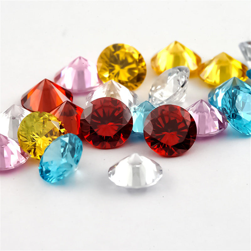 Size 1.0mm-10.0mm Round Cut Cubic Zirconia Stone White GoldenYellow Pink Garnet SeaBlue Mix 5 Color 5A Loose CZ Stones Synthetic Gemstone for Jewelry Making