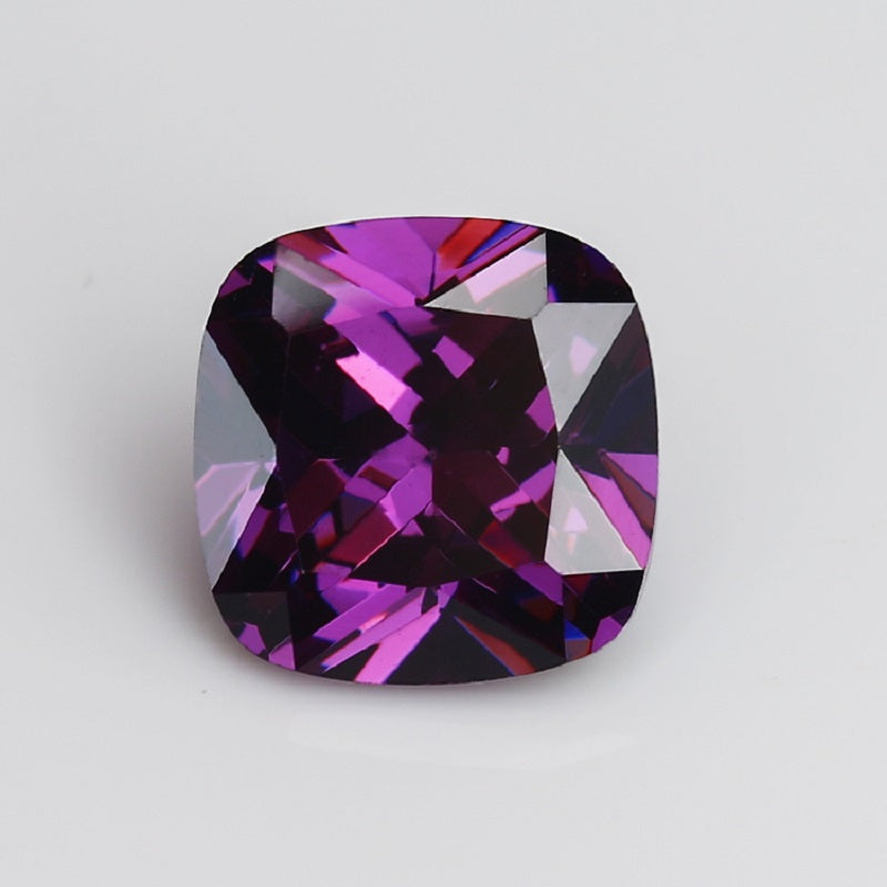 50pcs 4x4~10x10mm 5A Cushion Cut Amethyst Color CZ Stone Loose Cubic Zirconia Synthetic Gemstone for Jewelry