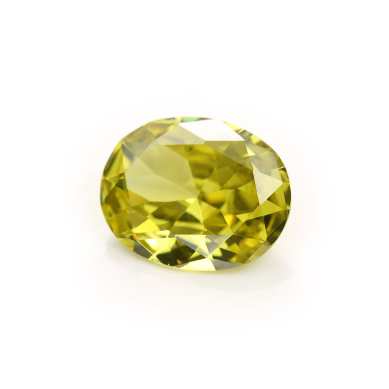 Size 2x3~13x18mm 5A Oval Cut Olive Yellow CZ Stone Loose Cubic Zirconia Synthetic Gemstone for Jewelry