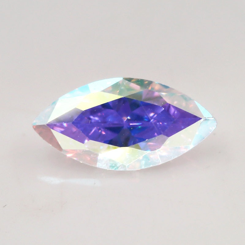 Size 3x6-10x20mm 5A Marquise Cut Plating AB Color CZ Stone Loose Cubic Zirconia Synthetic Gemstone for Jewelry