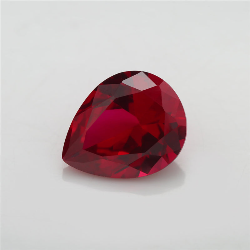 Size 3x5~13x18mm Pear Cut 8# Red Stone Loose Corundum Synthetic Gemstone for Jewelry