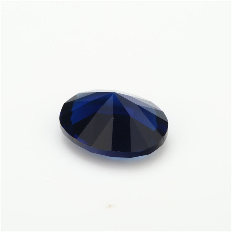 Size 3x5~10x12mm Oval Cut Blue Glass Stone Loose Synthetic Gemstone for Jewelry