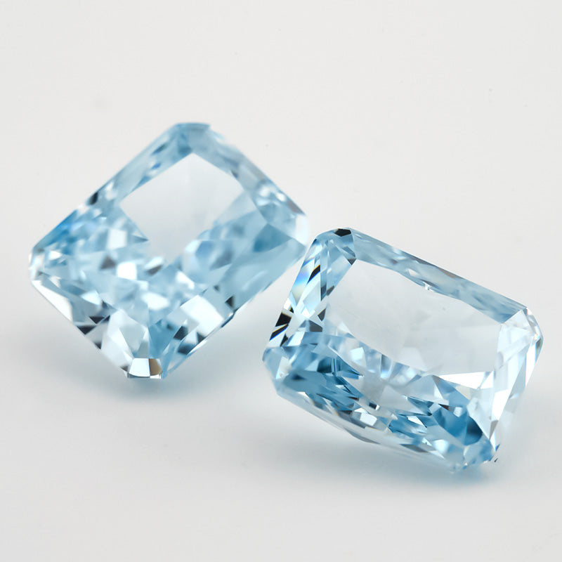 Size 4x6mm~7x9mm 26#Ice Blue Octangle Radiant Crushed Ice Cut Cubic Zirconia Stone 5A Loose CZ Synthetic Gemstone for Jewelry Making