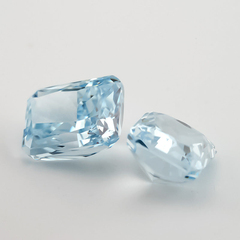 Size 4x6mm~7x9mm 26#Ice Blue Octangle Radiant Crushed Ice Cut Cubic Zirconia Stone 5A Loose CZ Synthetic Gemstone for Jewelry Making