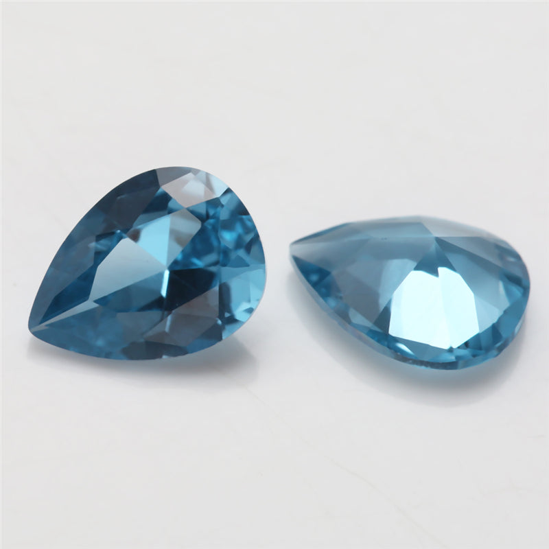 Size 3x5~10x12mm Pear Cut 120# Color Blue Stone Loose Spinel Synthetic Gemstone for Jewelry