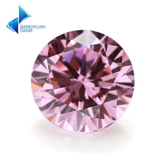 Size 0.8~12.0mm 5A Round Cut Pink CZ Stone Loose Cubic Zirconia Synthetic Gemstone for Jewelry