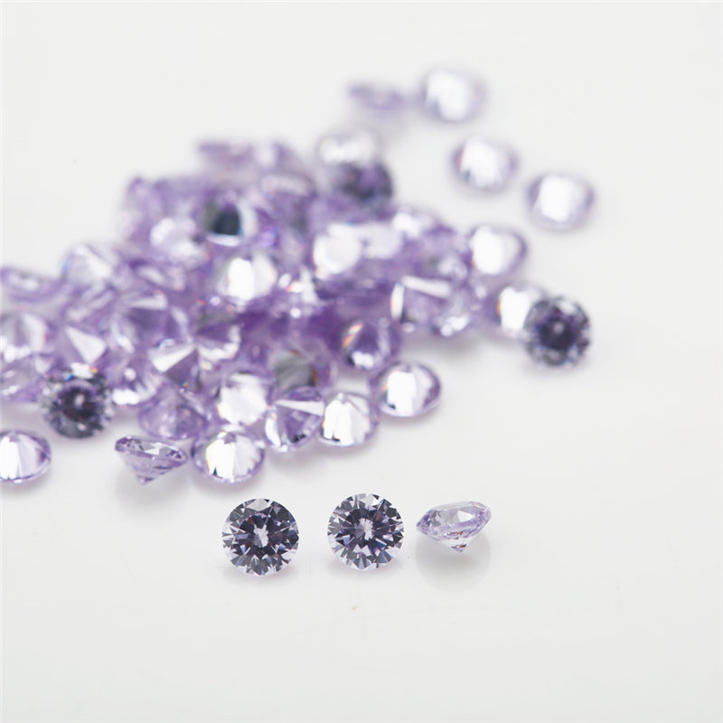 Size 0.8-12.0mm 5A Round Cut Lavender Color CZ Stone Loose Cubic Zirconia Synthetic Gemstone for Jewelry