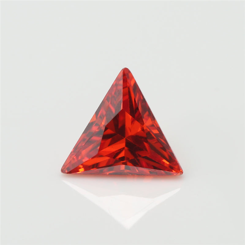 50pcs 3x3~10x10mm 5A Triangle Cut Cut Orange CZ Stone Loose Cubic Zirconia Synthetic Gemstone for Jewelry