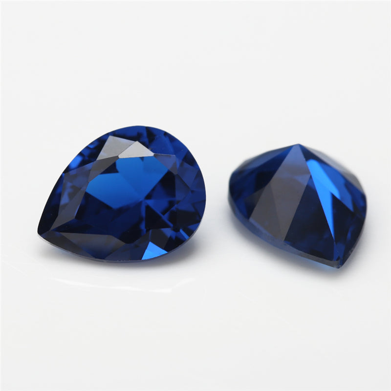 Size 3x5~10x12mm Pear Cut 113# Color Blue Stone Loose Spinel Synthetic Gemstone for Jewelry