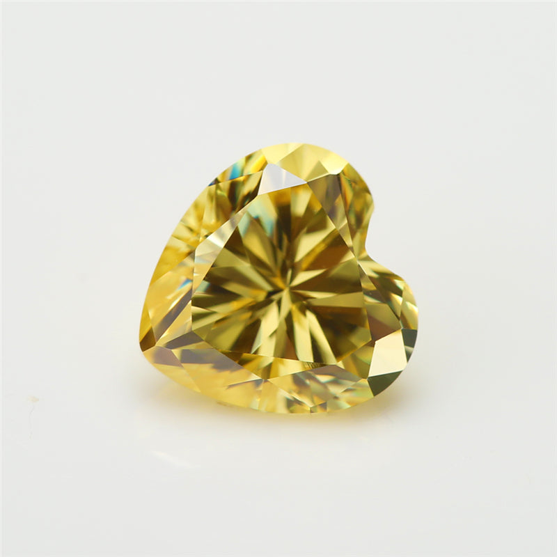 50pcs 3x3-10x10mm 5A Heart Cut Golden Yellow CZ Stone Loose Cubic Zirconia Synthetic Gemstone for Jewelry