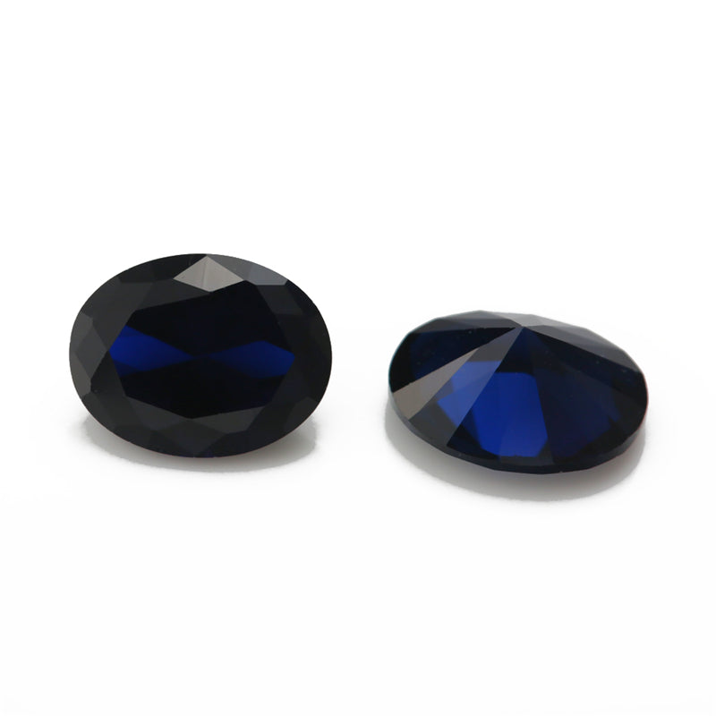 Size 3x5~10x12mm Oval Cut 114# Color Blue Stone Loose Spinel Synthetic Gemstone for Jewelry