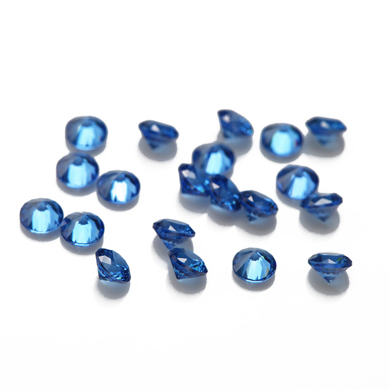 Size 1.0-10.0mm 5A Round Cut Blue CZ Stone Loose Cubic Zirconia Synthetic Gemstone for Jewelry