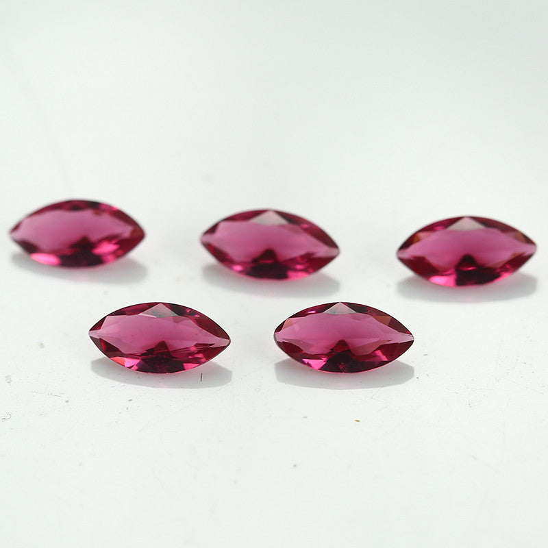 Size 3x6~8x16mm Marquise Cut Rose Red Glass Stone Loose Synthetic Gemstone for Jewelry