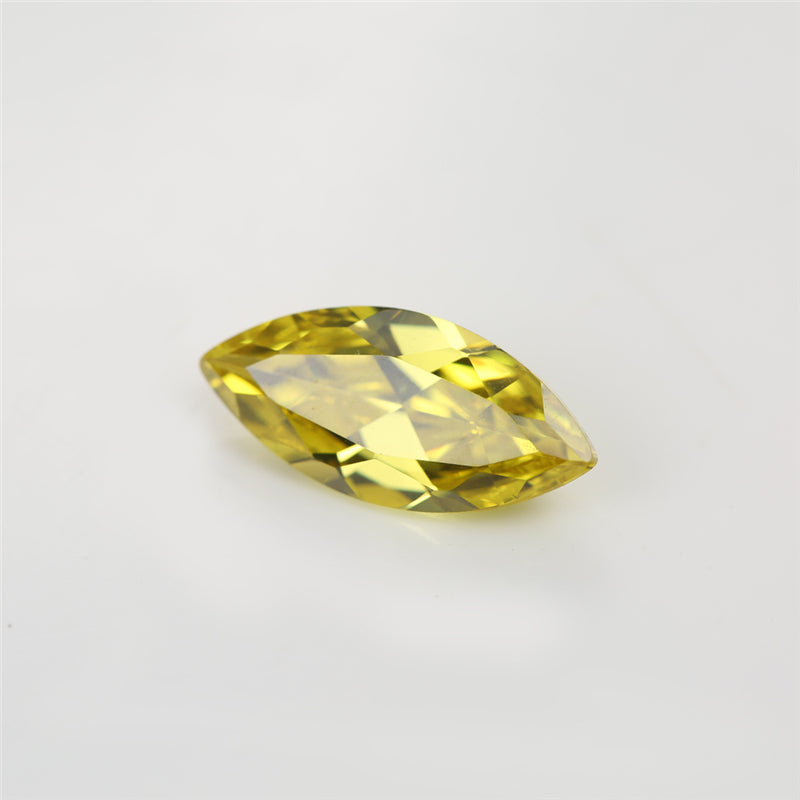 Size 1.5x3~10x20mm 5A Marquise Cut Golden Yellow CZ Stone Loose Cubic Zirconia Synthetic Gemstone for Jewelry