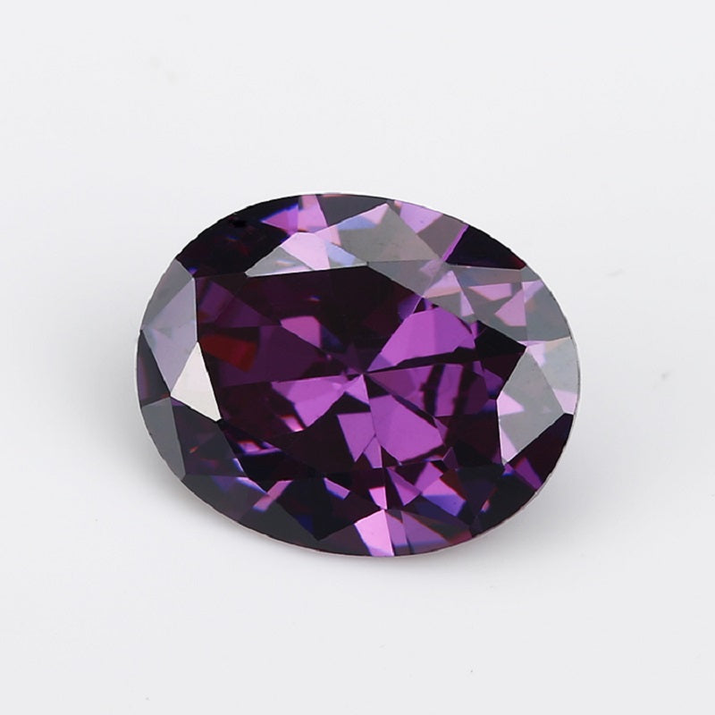 Size 2x3~13x18mm 5A Oval Cut Amethyst Color CZ Stone Loose Cubic Zirconia Synthetic Gemstone for Jewelry