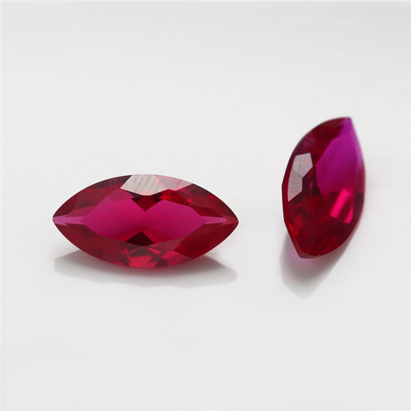 Size 3x6~6x12mm Marquise Cut 5# Red Stone Loose Corundum Synthetic Gemstone for Jewelry