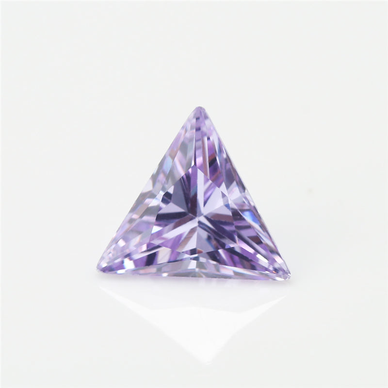 50pcs 3x3~10x10mm 5A Triangle Cut Cut Lavender Color CZ Stone Loose Cubic Zirconia Synthetic Gemstone for Jewelry