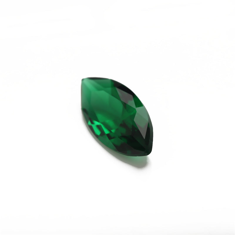 Size 3x6~8x16mm Marquise Cut Green Glass Stone Loose Synthetic Gemstone for Jewelry