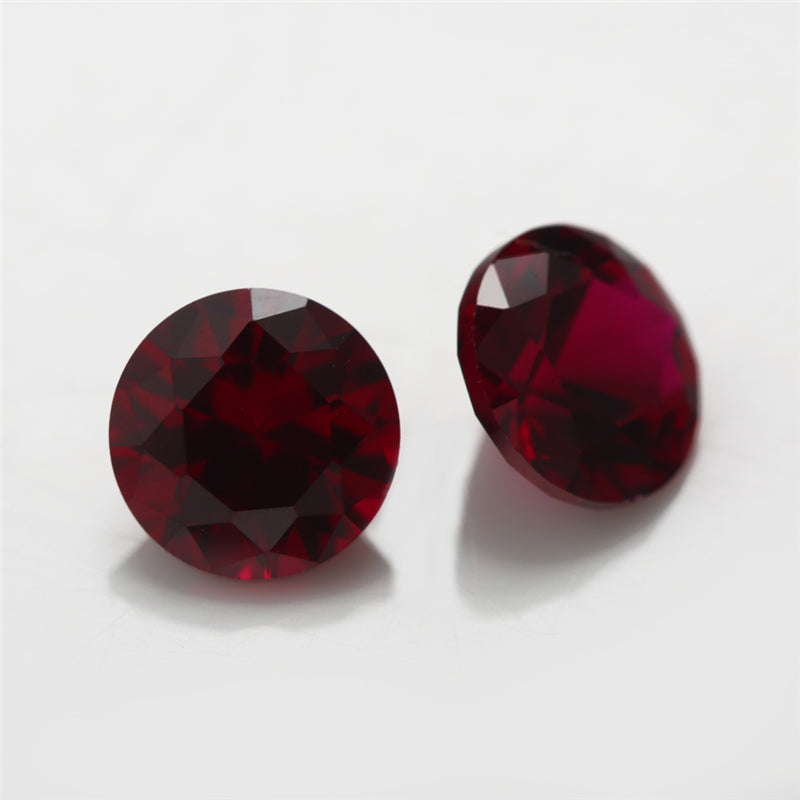 Size 3.5~10.0mm Round Cut 8# Red Stone Loose Corundum Synthetic Gemstone for Jewelry