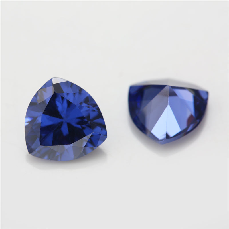 Size 3x3-10x10mm 5A Trillion Cut Tanzanite Color CZ Stone Loose Cubic Zirconia Synthetic Gemstone for Jewelry