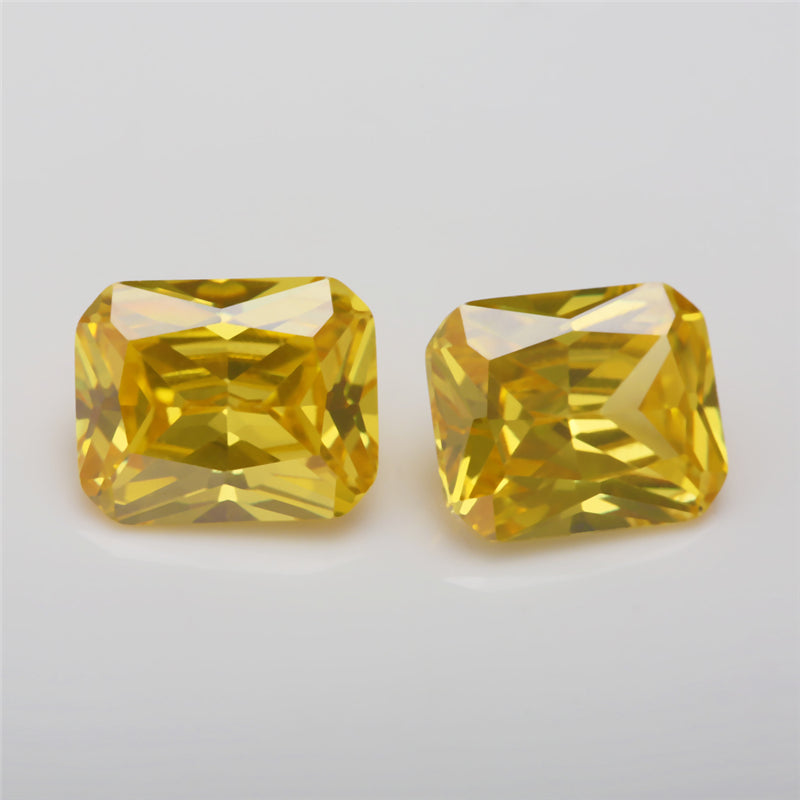 50pcs 4x6~10x12mm 5A Octangle Cut Golden Yellow CZ Stone Loose Cubic Zirconia Synthetic Gemstone for Jewelry