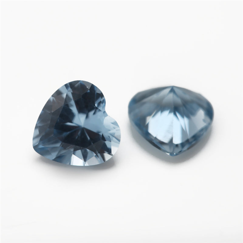Size 3x3~10x10mm Heart Cut 106# Color Blue Stone Loose Spinel Synthetic Gemstone for Jewelry