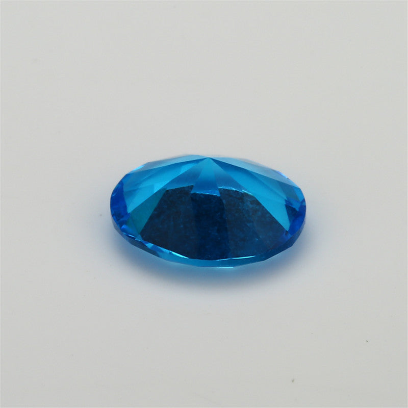 Size 3x5~10x12mm Oval Cut Dark Sea Blue Glass Stone Loose Synthetic Gemstone for Jewelry