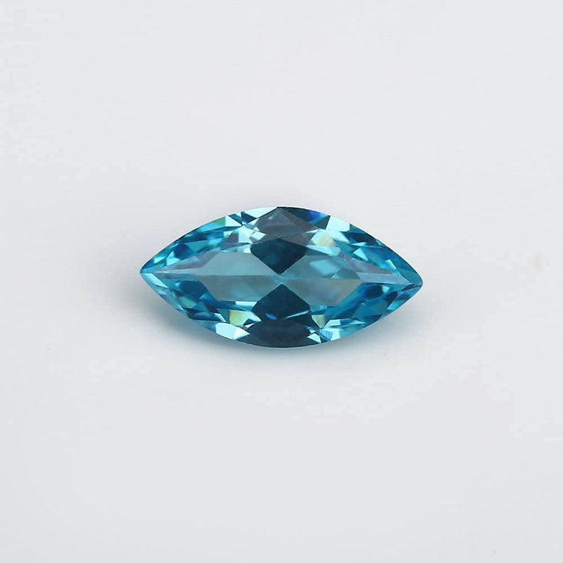 Size 2x4~8x16mm 5A Marquise Cut Sea Blue CZ Stone Loose Cubic Zirconia Synthetic Gemstone for Jewelry