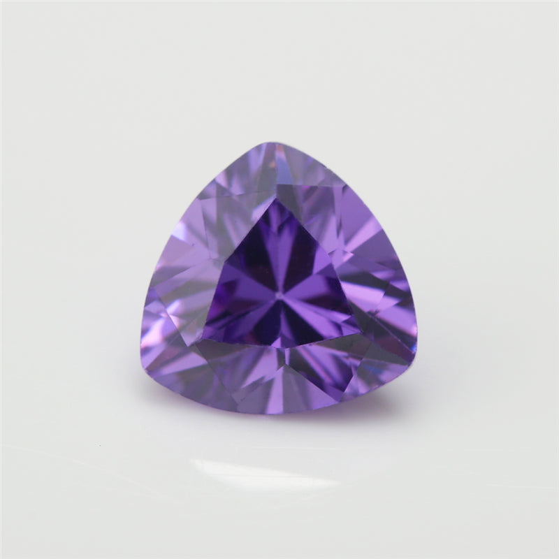 50pcs 3x3~10x10mm 5A Trillion Cut Cut Violet CZ Stone Loose Cubic Zirconia Synthetic Gemstone for Jewelry