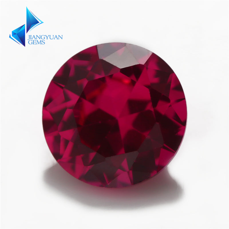 Size 3.5~10.0mm Round Cut 5# Red Stone Loose Corundum Synthetic Gemstone for Jewelry