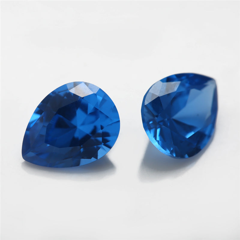 Size 3x5~10x12mm Pear Cut 109# Color Blue Stone Loose Spinel Synthetic Gemstone for Jewelry