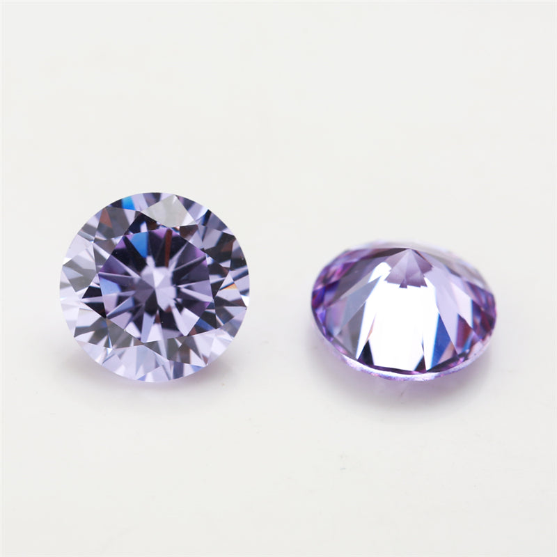 Size 0.8-12.0mm 5A Round Cut Lavender Color CZ Stone Loose Cubic Zirconia Synthetic Gemstone for Jewelry