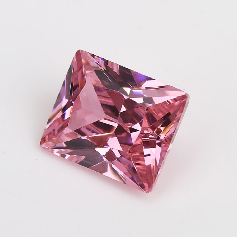 50pcs 3x5~10x12mm 5A Rectangle Cut Pink CZ Stone Loose Cubic Zirconia Synthetic Gemstone for Jewelry