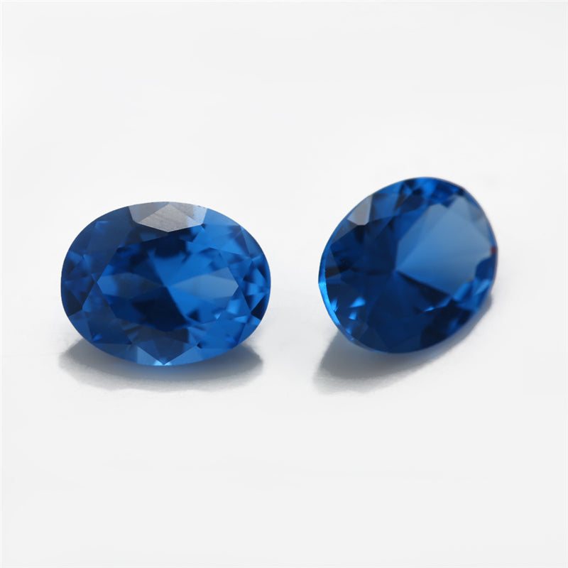 Size 3x5~10x12mm Oval Cut 109# Color Blue Stone Loose Spinel Synthetic Gemstone for Jewelry