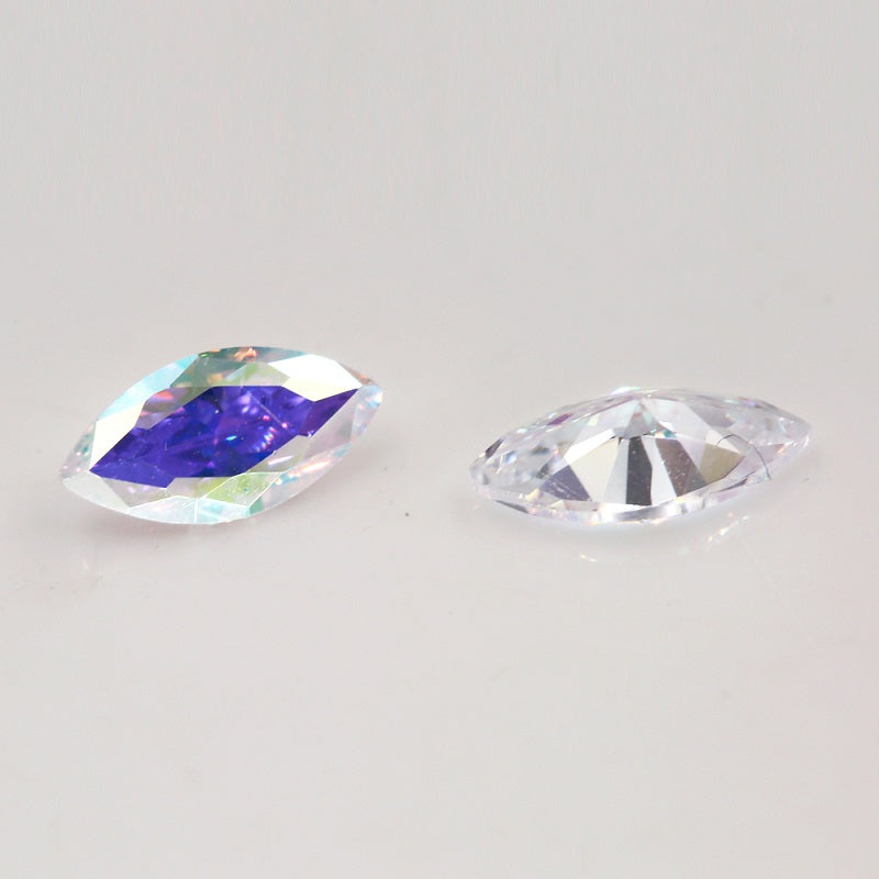 Size 3x6-10x20mm 5A Marquise Cut Plating AB Color CZ Stone Loose Cubic Zirconia Synthetic Gemstone for Jewelry