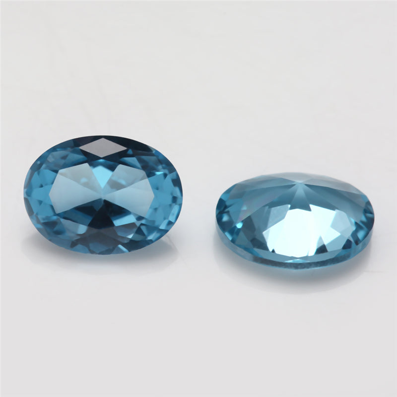 Size 3x5~10x12mm Oval Cut 120# Color Blue Stone Loose Spinel Synthetic Gemstone for Jewelry