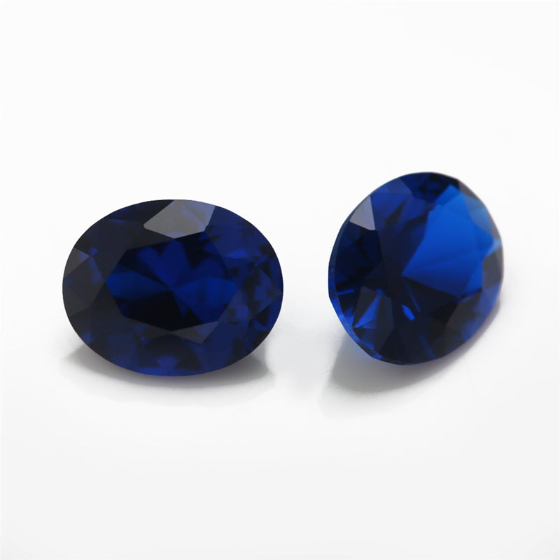 Size 3x5~10x12mm Oval Cut 113# Color Blue Stone Loose Spinel Synthetic Gemstone for Jewelry