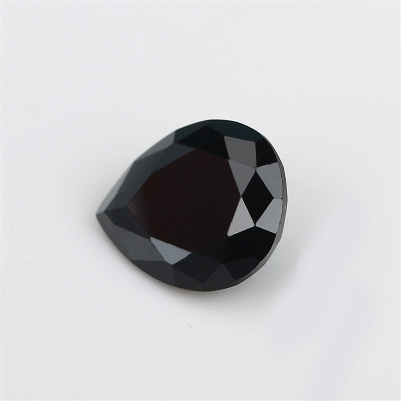 Size 3x5~10x12mm Pear Cut Black Glass Stone Loose Synthetic Gemstone for Jewelry